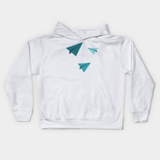 Paper Planes Sticker Pack Teal Kids Hoodie